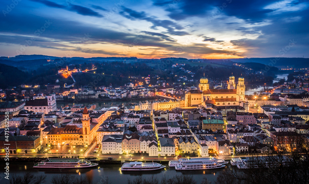 Night city view in Bavaria