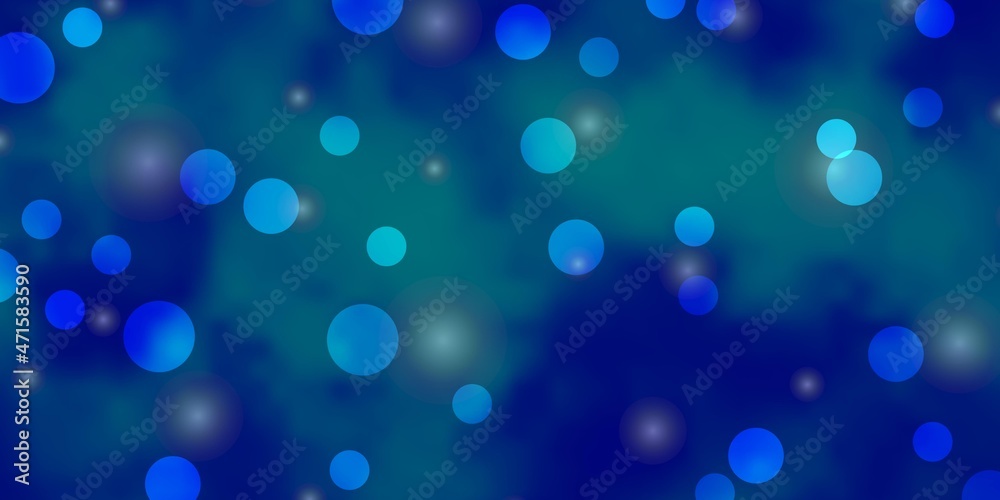 Light BLUE vector template with circles, stars. Light BLUE vector template with circles, stars.