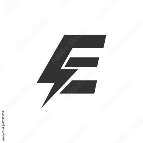 Letter E power logo electric