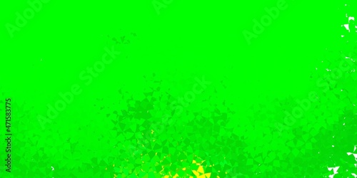 Light green, yellow vector pattern with polygonal shapes.