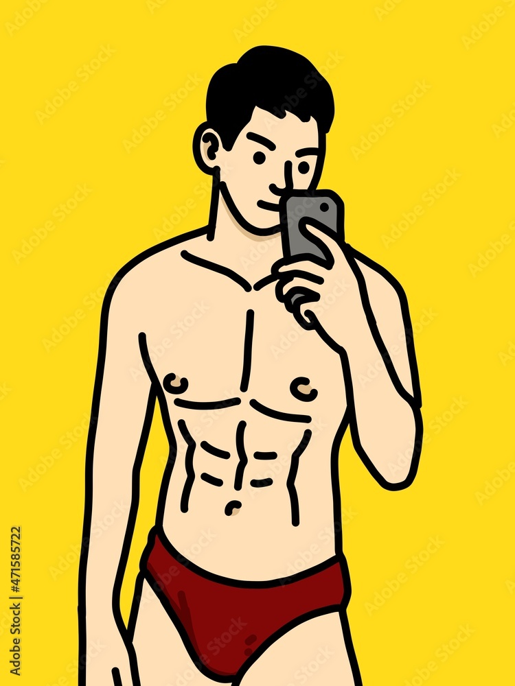cute man cartoon on yellow background cute man cartoon on yellow background