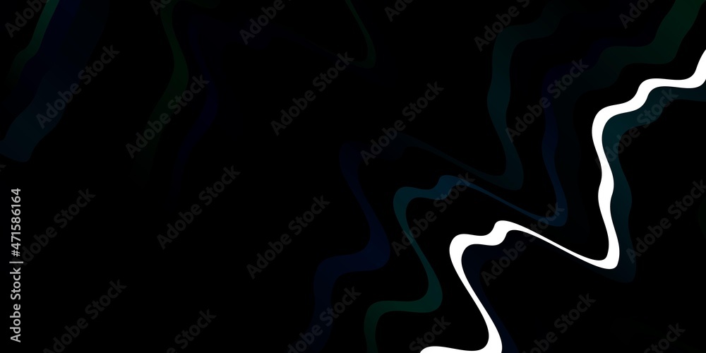 Dark Blue, Green vector template with curved lines.