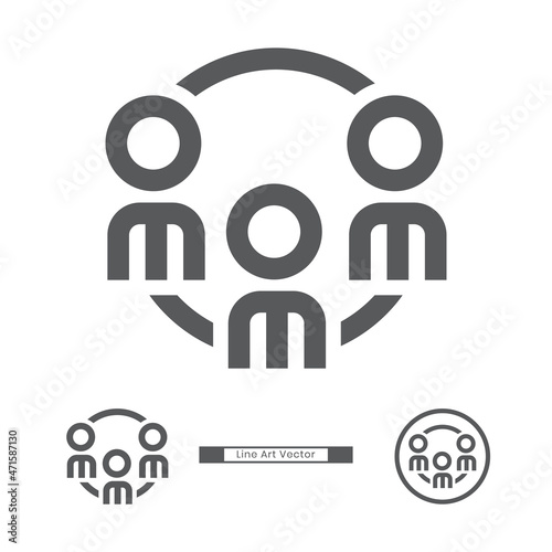 Professional business people line art vector icons