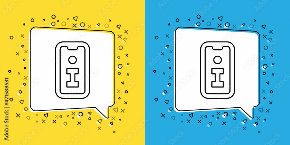 Set line Information icon isolated on yellow and blue background. Vector Set line Information icon isolated on yellow and blue background. Vector