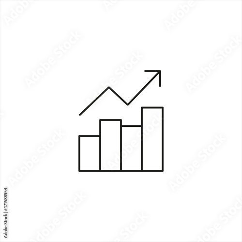 growth business bar chart diagram icon line style graphic design vector
