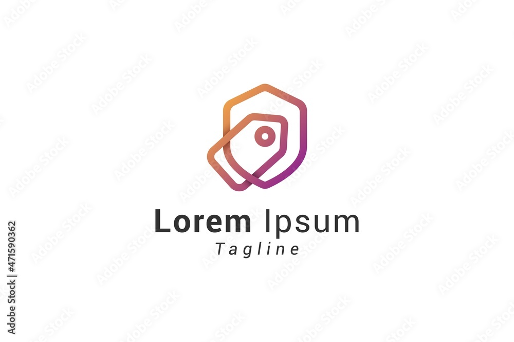 Fototapeta premium Shield cart business logo 