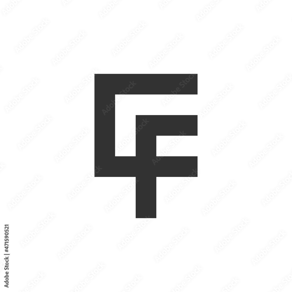 Fototapeta premium Simple square logo vector. Initial letter CF