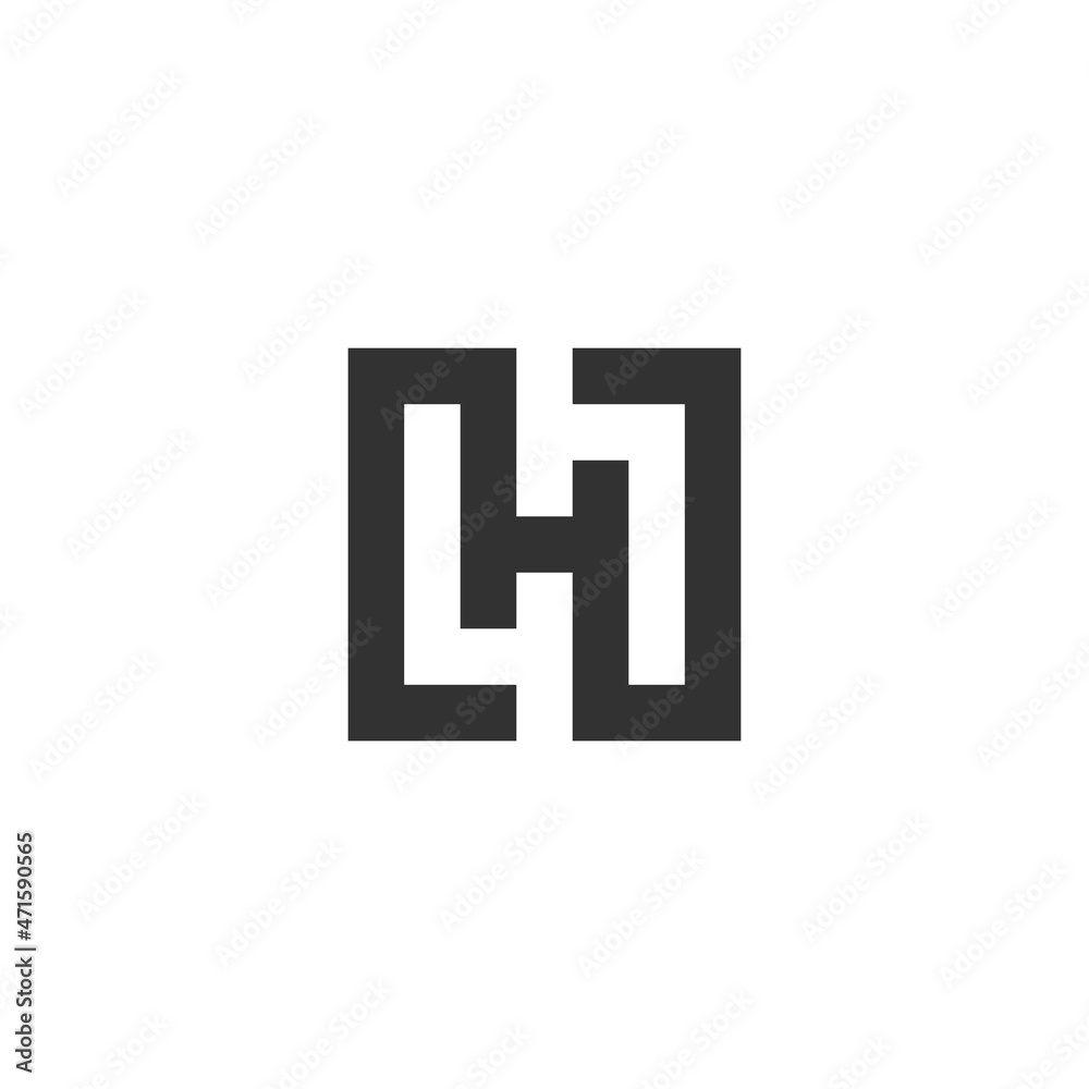 Simple square logo vector. Initial letter H