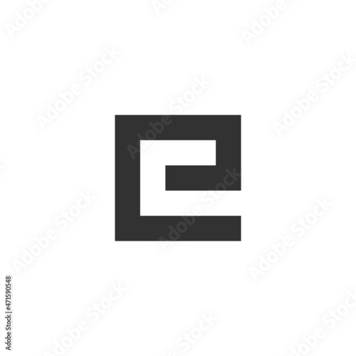 Simple square logo vector. Initial letter E © LuLu
