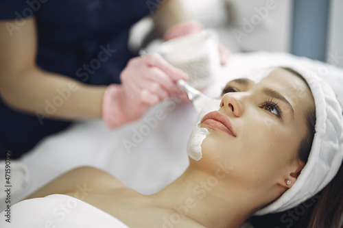 Woman in cosmetology studio on a procedures