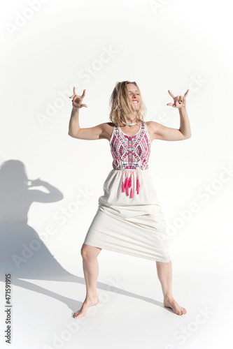 Beautiful blond woman yogini  photo