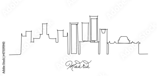 One continuous line drawing of Taipei city skyline, China. Beautiful landmark home decor poster print. World landscape tourism travel vacation. single line draw design vector illustration