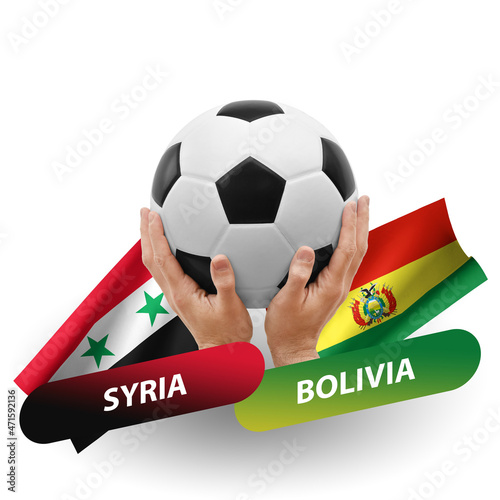 Soccer football competition match  national teams syria vs bolivia