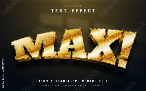 Max gold 3d text effect