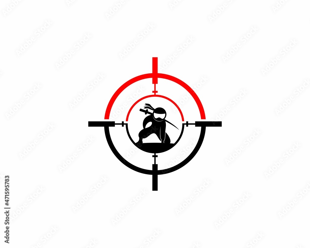 Ninja inside the sniper target logo Ninja inside the sniper target logo