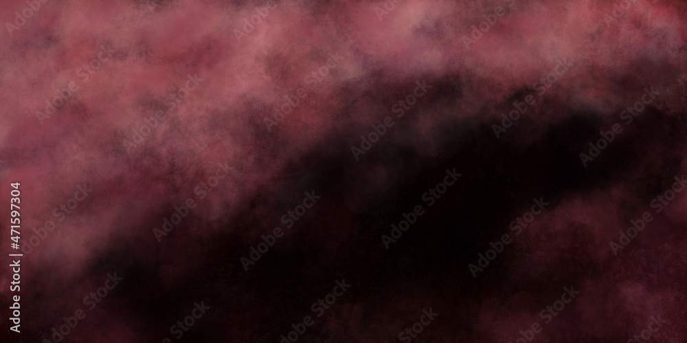 Abstrakcyjne tło w kolorze czarnym i różowym. Kolorowa chmura pudru. Wzlatujący w powietrze różowy pył. Tekstura z miejscem na tekst lub obraz.