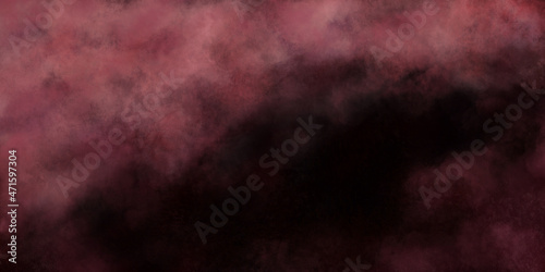 Abstrakcyjne tło w kolorze czarnym i różowym. Kolorowa chmura pudru. Wzlatujący w powietrze różowy pył. Tekstura z miejscem na tekst lub obraz.