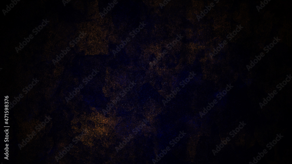 Dark blue dirty rusty background with metallic stains texture.