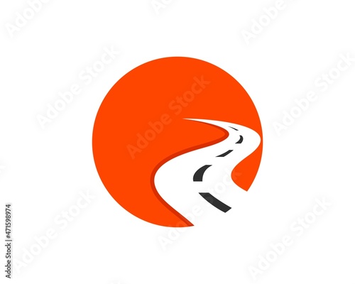 Circle shape with winding road inside