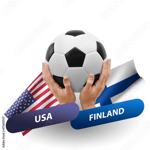 Soccer football competition match, national teams usa vs finland