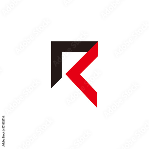 letter lr linked arrows simple geometric colorful logo vector