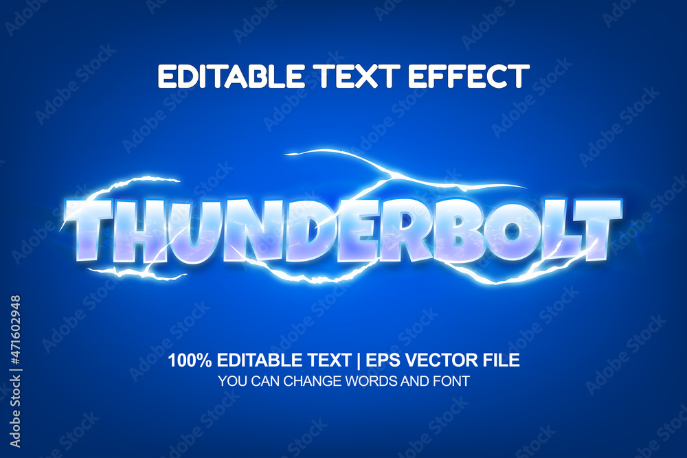 Thunderbolt editable text style effect