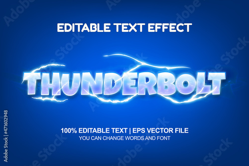 Thunderbolt editable text style effect