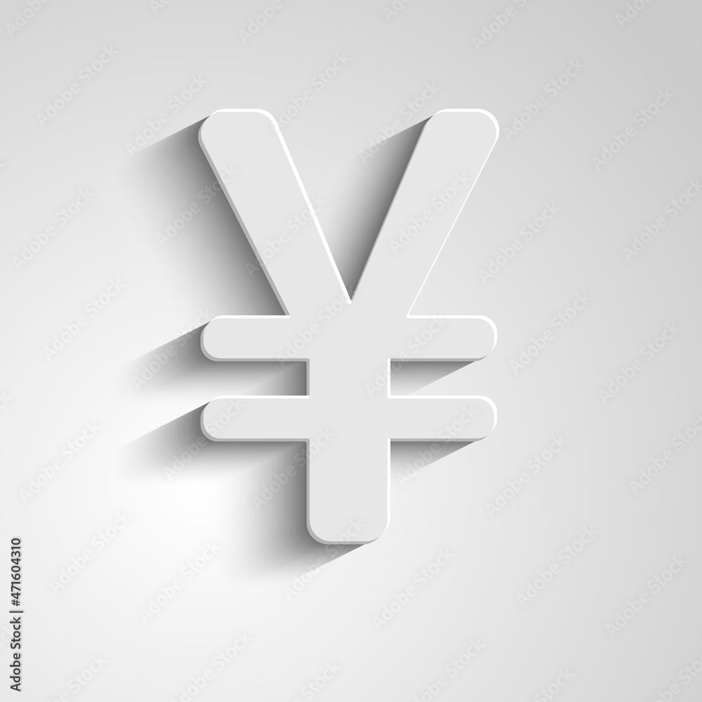 White yen symbol on grey background. Vector illustration. White yen symbol on grey background. Vector illustration.