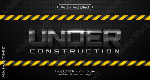 Three dimension text Under Construction, editable style effect template