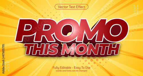 Creative 3d text promo this month, editable style effect template