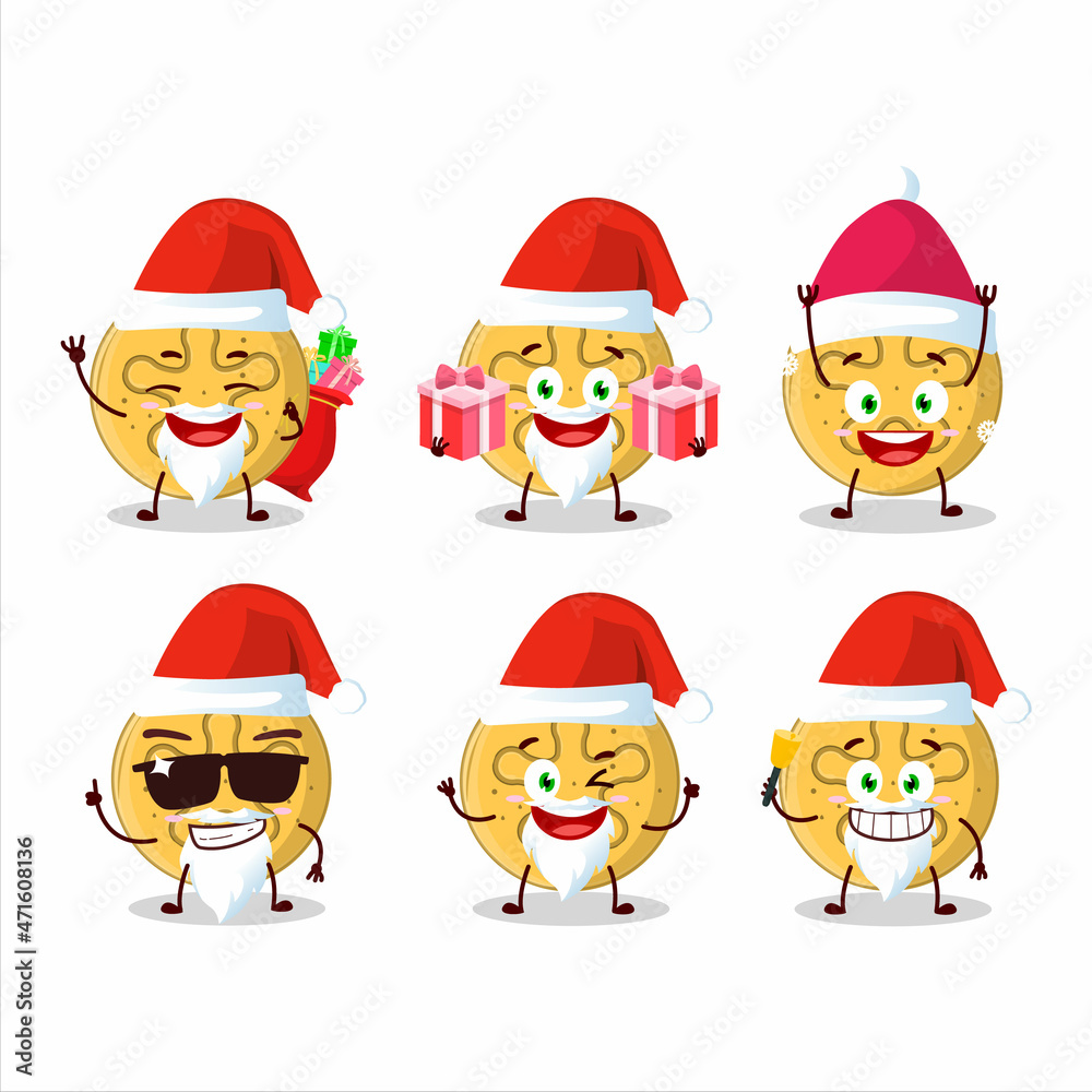Santa Claus emoticons with dalgona candy coral reefs cartoon character