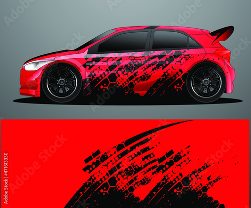 Rally car decal graphic wrap vector  abstract background