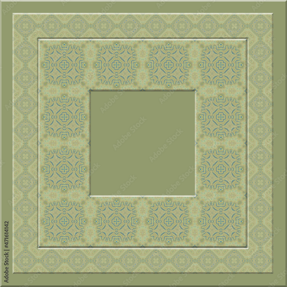 Green Olive Square Modern Vibrant Colored Empty Frame