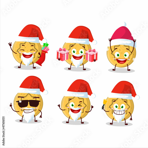 Santa Claus emoticons with dalgona candy flower cartoon character