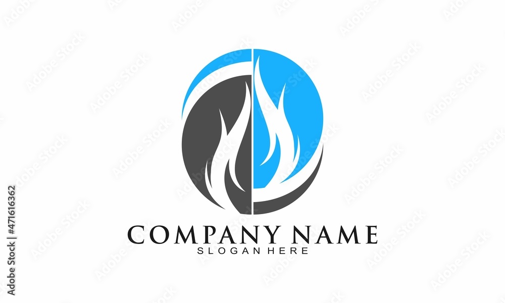 Flame simple icon logo