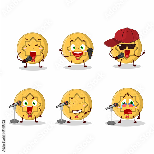 A Cute Cartoon design concept of dalgona candy flower singing a famous song