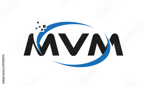 dots or points letter MVM technology logo designs concept vector Template Element 