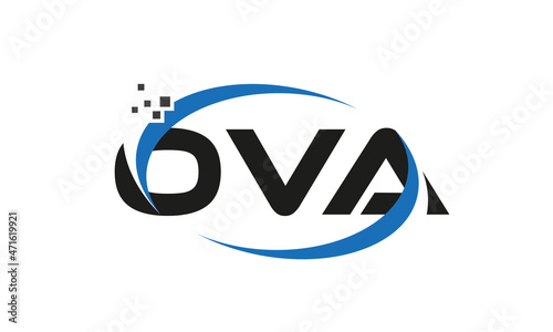 dots or points letter OVA technology logo designs concept vector Template Element	