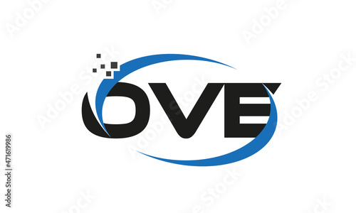 dots or points letter OVE technology logo designs concept vector Template Element	