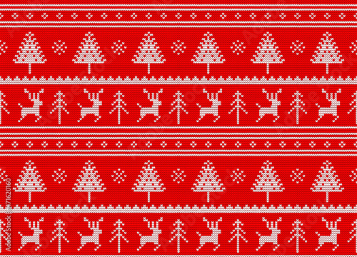 Christmas seamless knitting pattern  