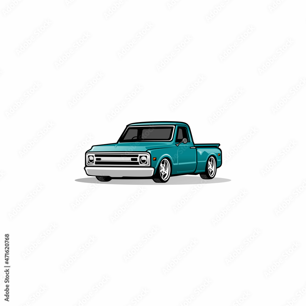 american old pick up truck vector