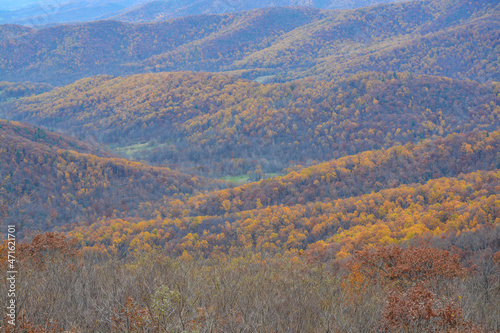 The beautiful view from Skyline Drive in Shenandoah National Park on the Blue Ridge Mountains of Virginia © Norm