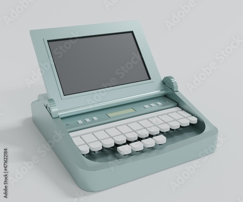 Stenograph with steno machine for record proceedings at a court  photo