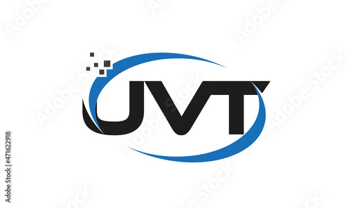 dots or points letter UVT technology logo designs concept vector Template Element 