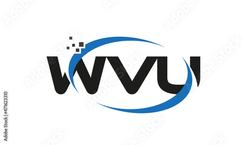 dots or points letter WVU technology logo designs concept vector Template Element	 photo