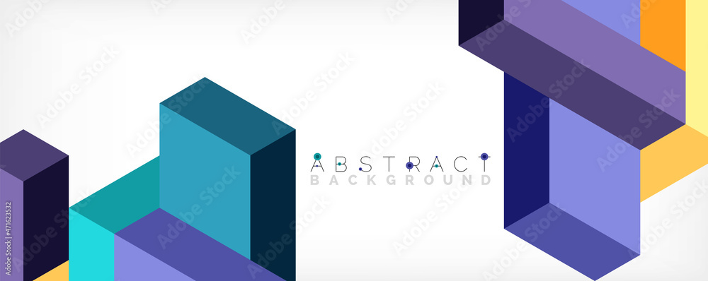 Abstract background. 3d cubes, cubic elements and blocks. Techno or business concept for wallpaper, banner, background, landing page Abstract background. 3d cubes, cubic elements and blocks. Techno or business concept for wallpaper, banner, background, landing page