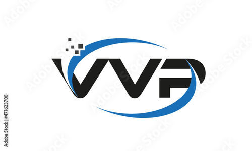 dots or points letter VVP technology logo designs concept vector Template Element 