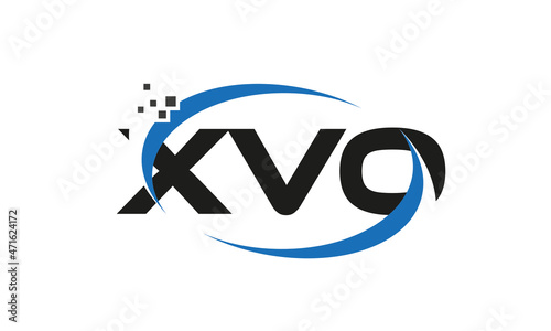 dots or points letter XVO technology logo designs concept vector Template Element 