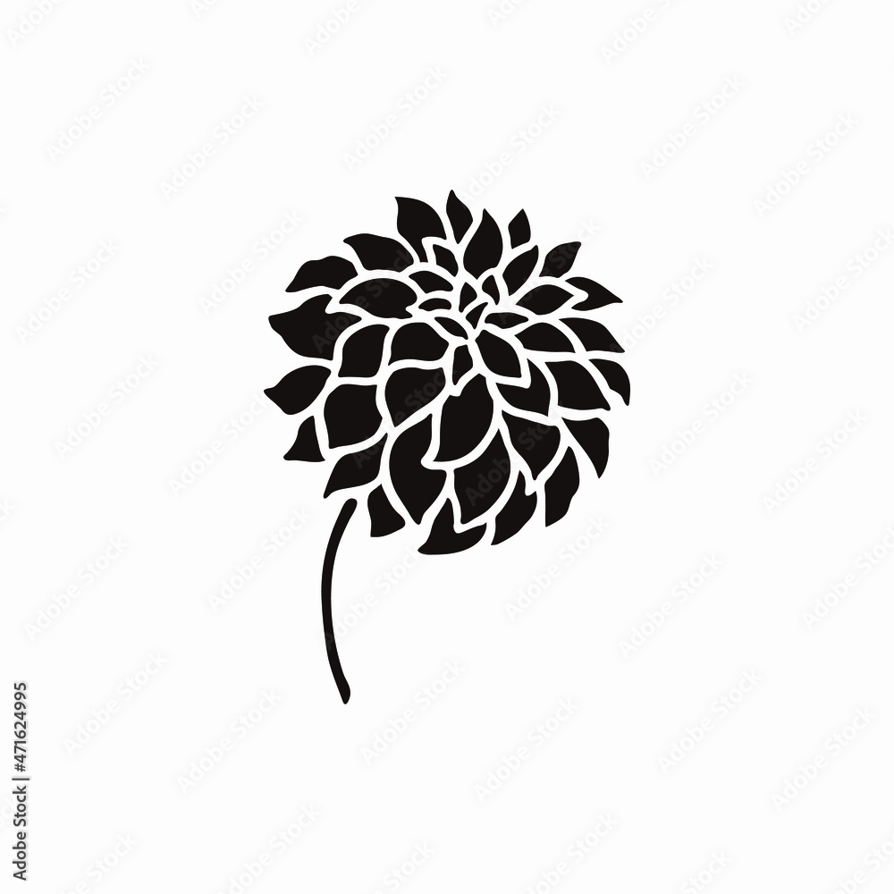 ロゴ シンボルマークのための ダリアの花のシンプルな日本の家紋風のイラスト Stock Vector Adobe Stock ロゴ シンボルマークのための ダリアの花のシンプルな日本の家紋風のイラスト Stock Vector Adobe Stock