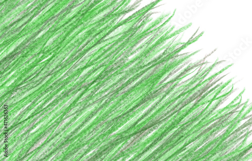 The texture of the hatching with a green pencil. Painted background.
